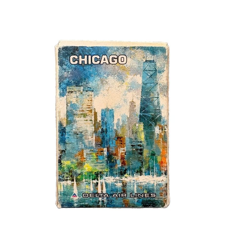 VTG Hoyle DELTA AIRLINES - CHICAGO Playing Cards Collectible USA Made